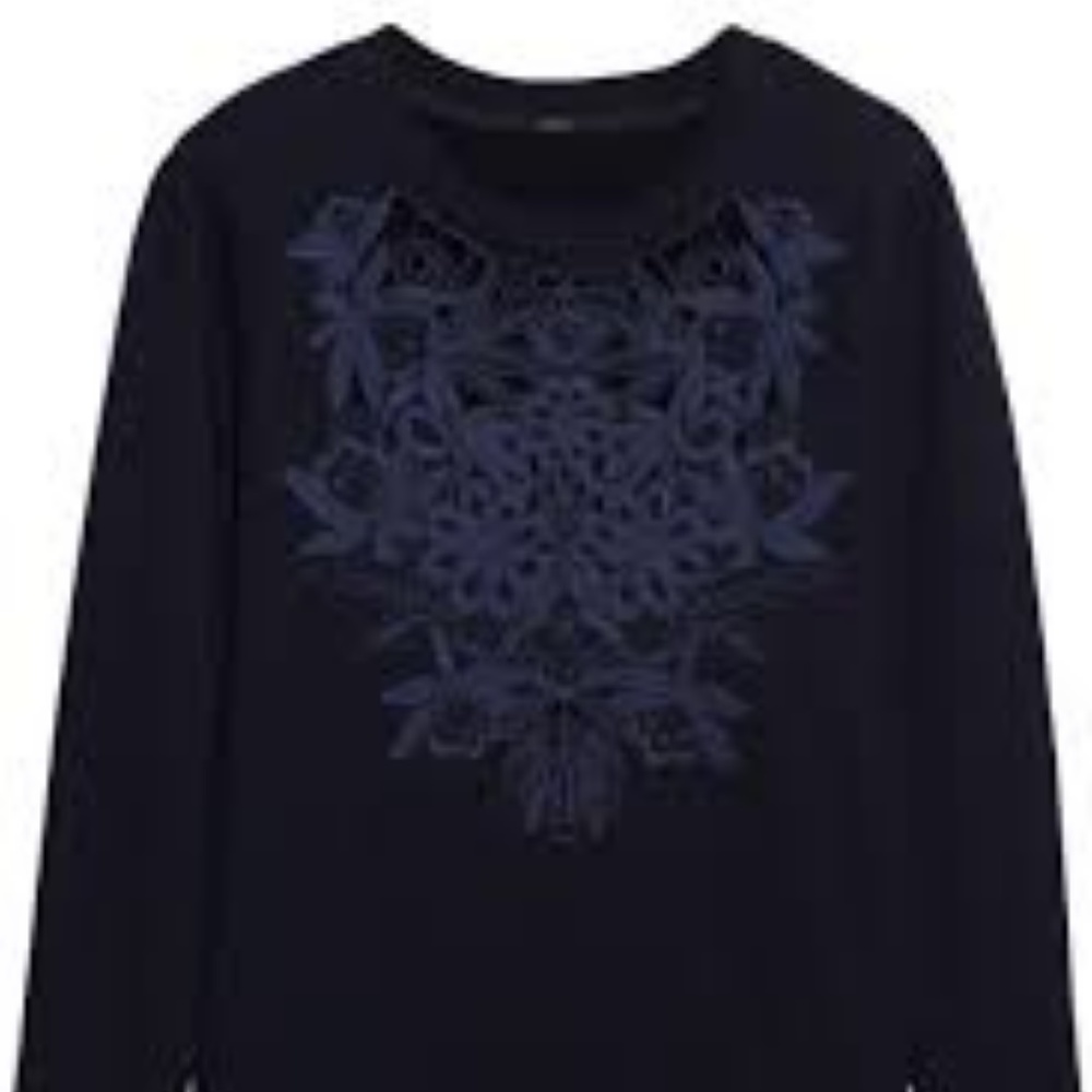 J. Crew Embroidered Eyelet Sweater